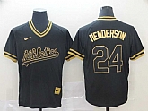 Athletics 24 Rickey Henderson Black Gold Nike Cooperstown Collection Legend V Neck Jersey (1),baseball caps,new era cap wholesale,wholesale hats
